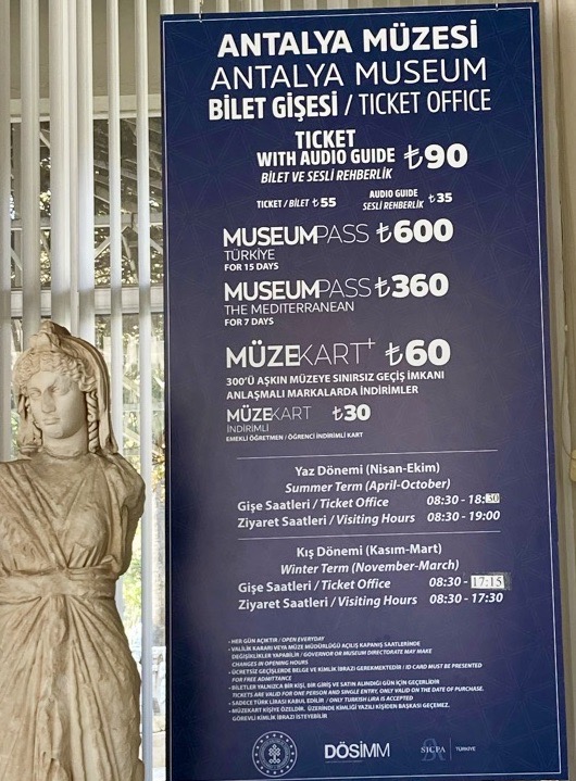 アンタルヤ　考古博物館　料金